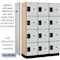 Salsbury Industries 4 Tier Designer Locker, 54"Wx76"Hx18"D, 12 Door, Gray 18-24368GRY - alternate 6